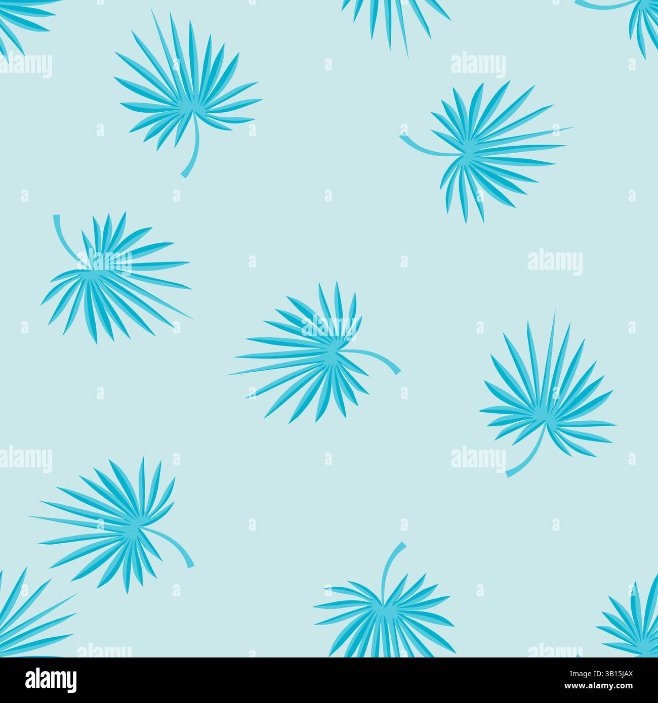 Blaue Palmblätter Auf Cyan Hintergrund Stock Vektor