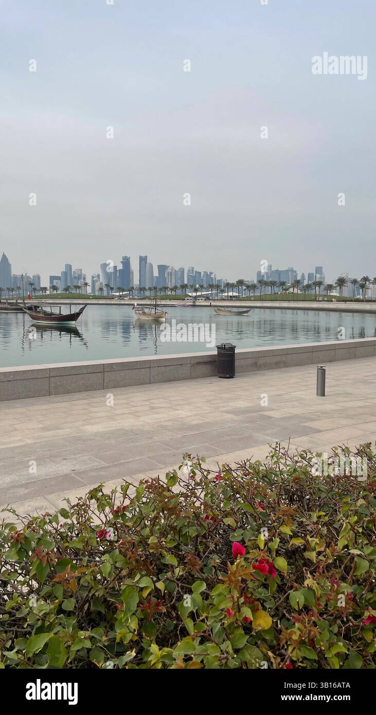 Skyline Katar - Smartphone-aufgenommenes Stockfoto