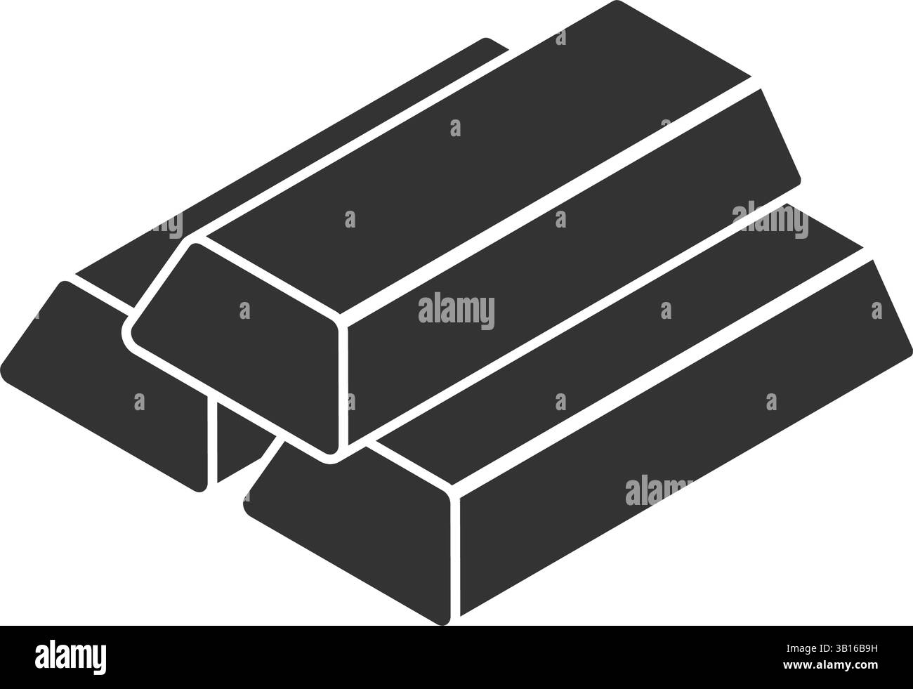Goldenes Strichsymbol im flachen Stil. Goldene Ingots-Vektor-Illustration auf isoliertem Hintergrund. Business-Konzept für Finanzschätze. Stock Vektor
