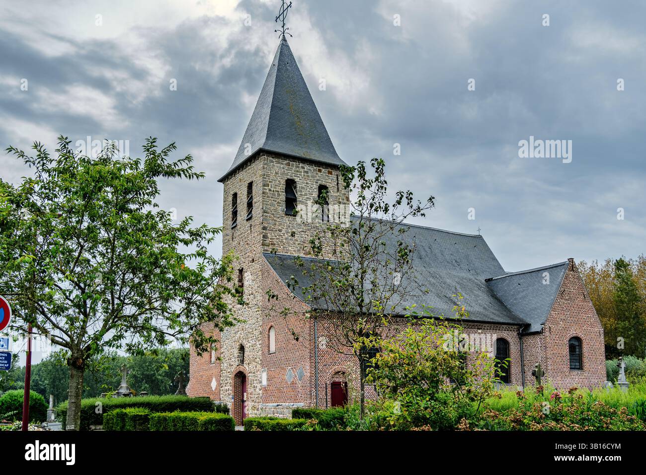 Eglise d'Aix en Pévèle, Village situé dans la région des Hauts de France Stockfoto
