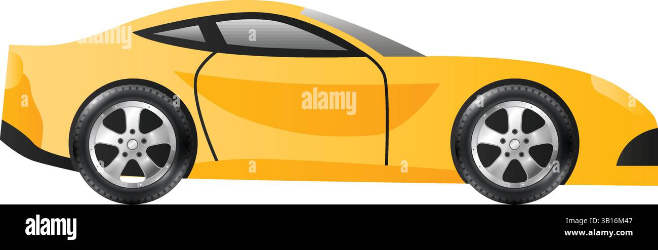 Gelber Sportwagen – Modern Luxury Vehicle Illustration Stock Vektor