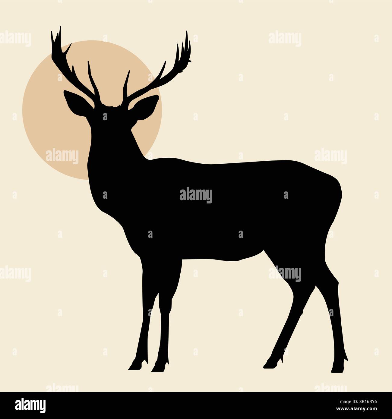 Illustration Des Vektors Für Die Silhouette Des Hirsches Stock Vektor
