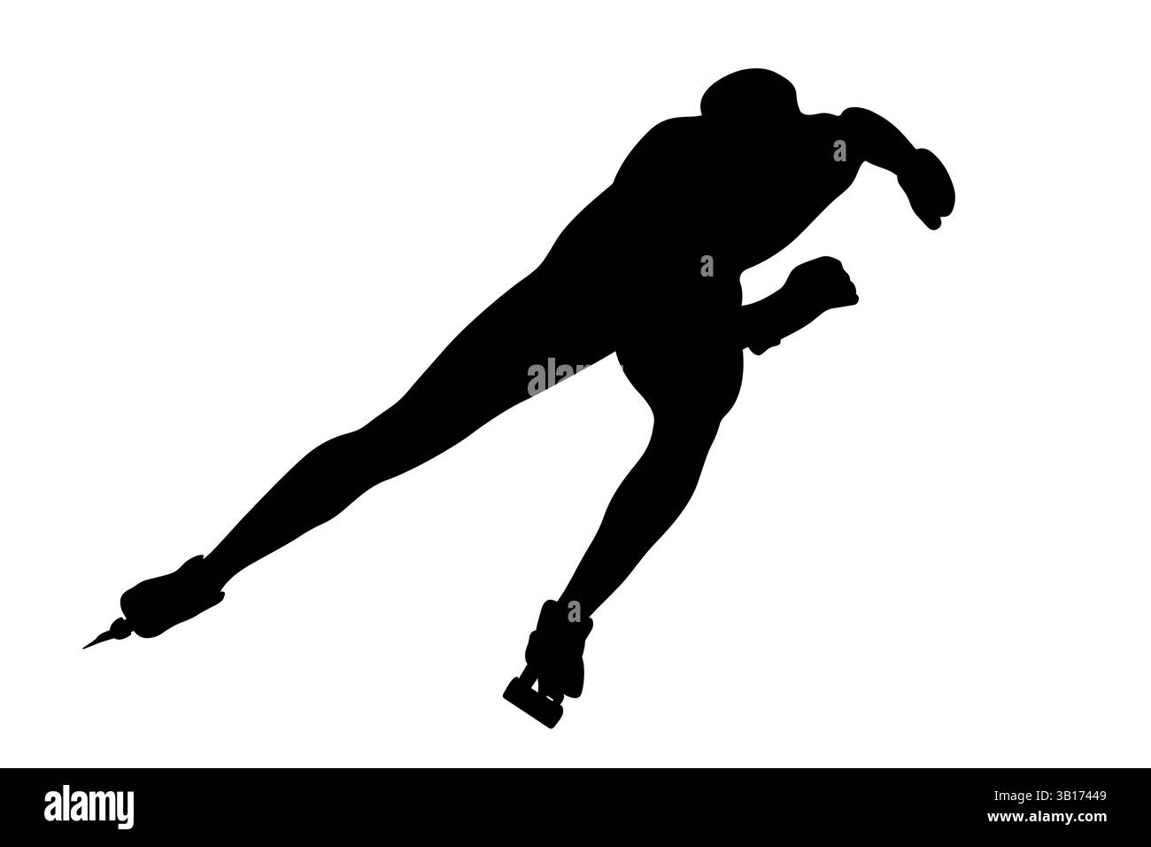 Speeddup männlicher Athlet bei Speedskating-Wettkämpfen Stockfoto