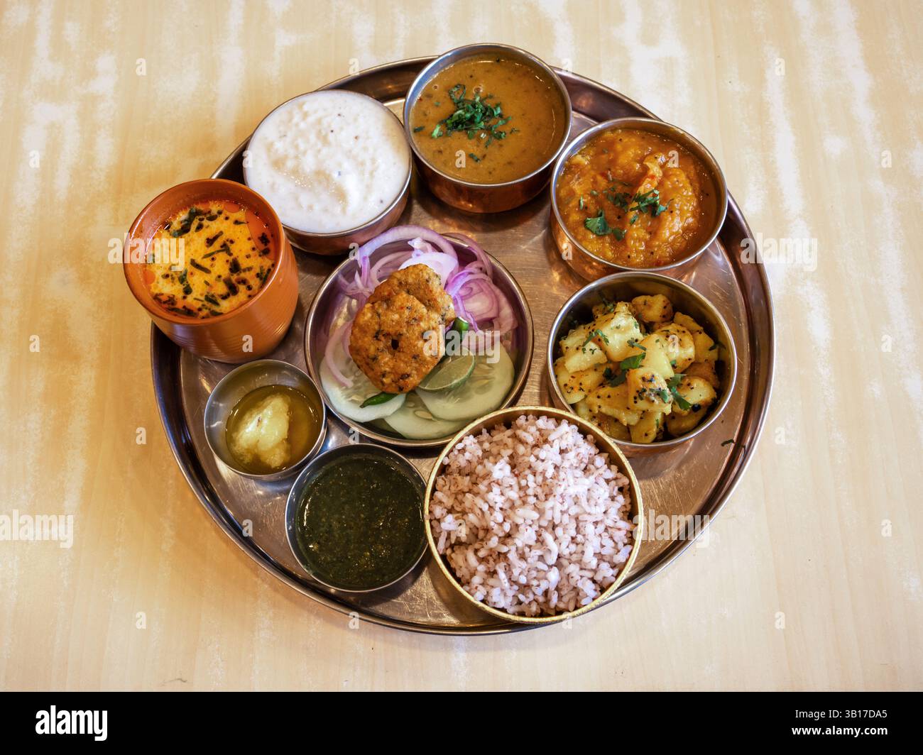 Garhwali Thali, Uttarakhand, Indien Stockfoto
