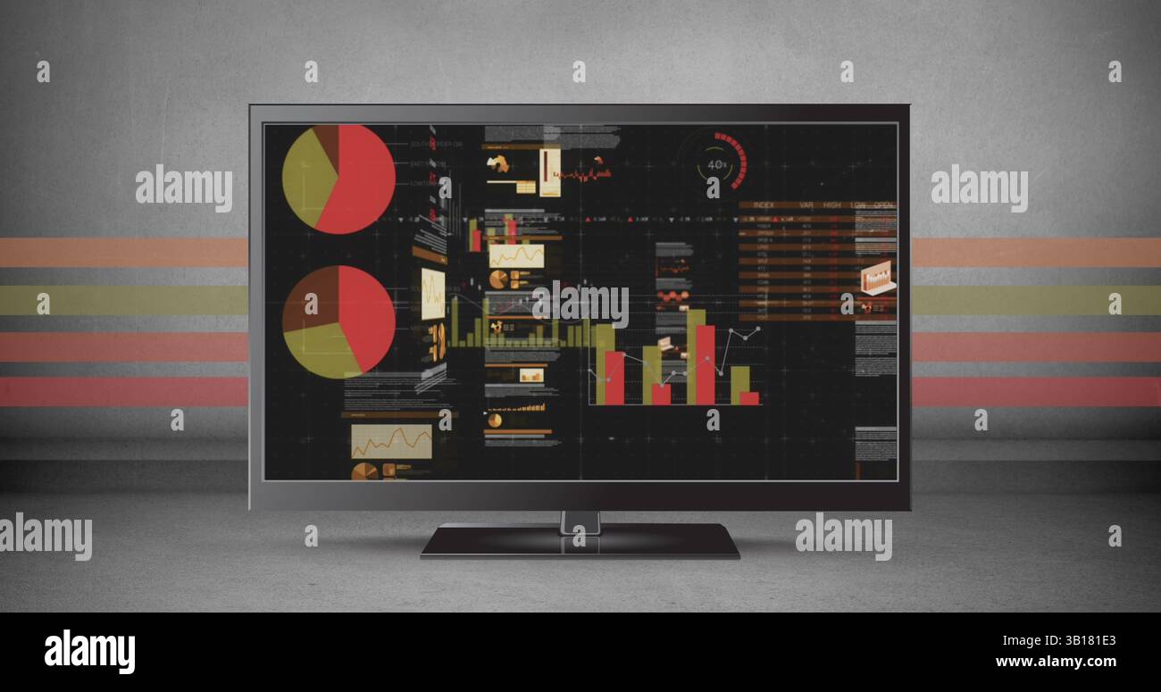 Bild der Datenverarbeitung auf dem Computerbildschirm Stockfoto