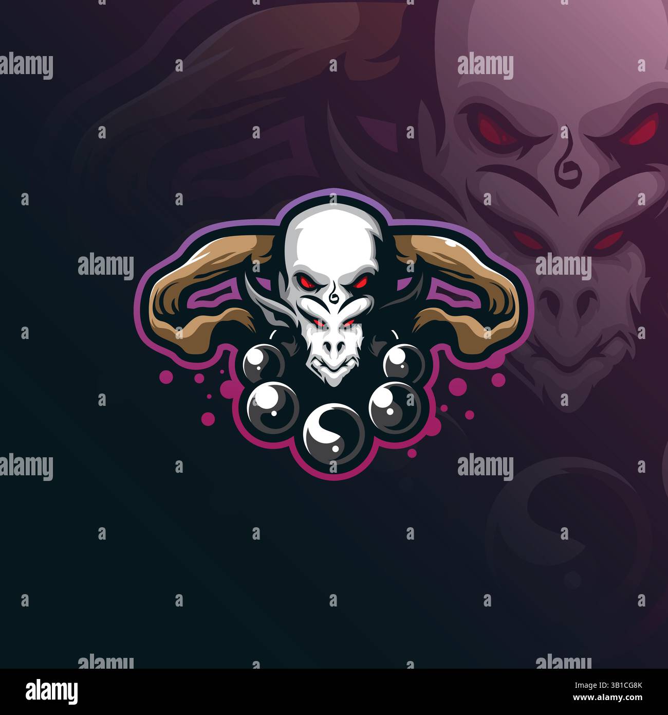 Kopf Götter Maskottchen Logo Design Vektor mit modernem Illustration Konzept Stil für Abzeichen, Emblem und T-Shirt Druck. Abbildung des Kopfes. Stock Vektor