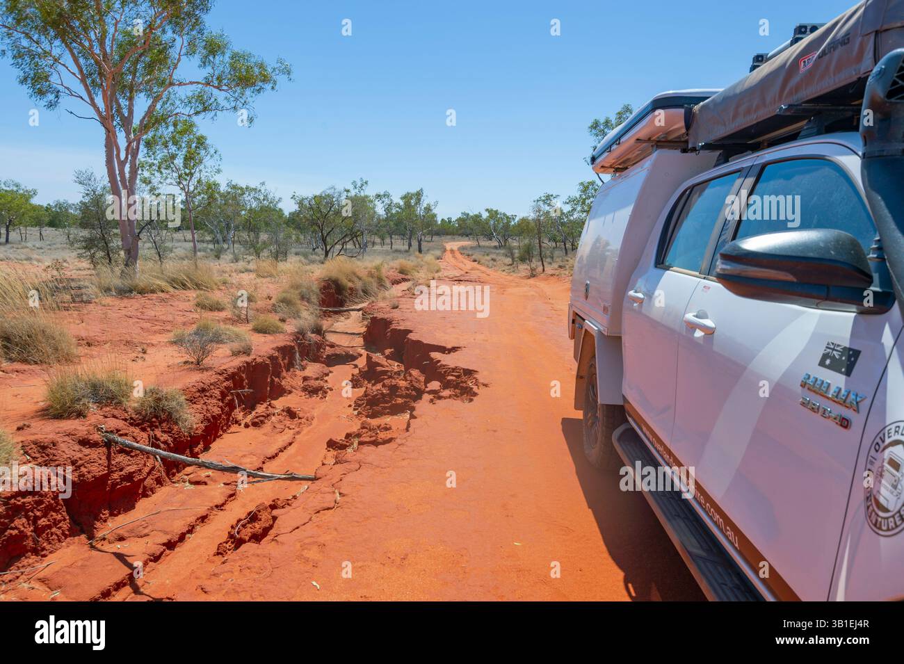 Wassererosion auf dem Hay River Track im australischen Outback, Northern Territory, NT, Australien Stockfoto