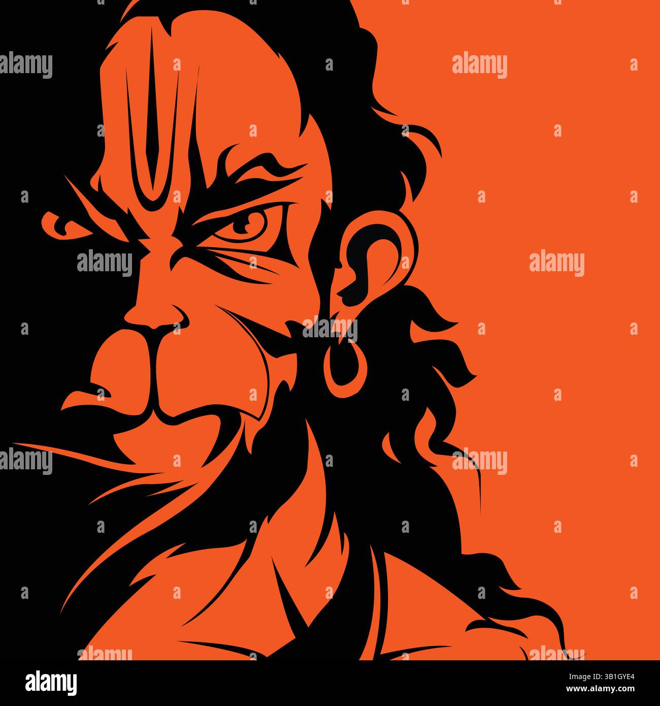 Hanuman-JI-Vektor-Illustration - mächtige hinduistische Götterkunst Stock Vektor Hanuman-JI-Vektor-Illustration - mächtige hinduistische Götterkunst Stock Vektor