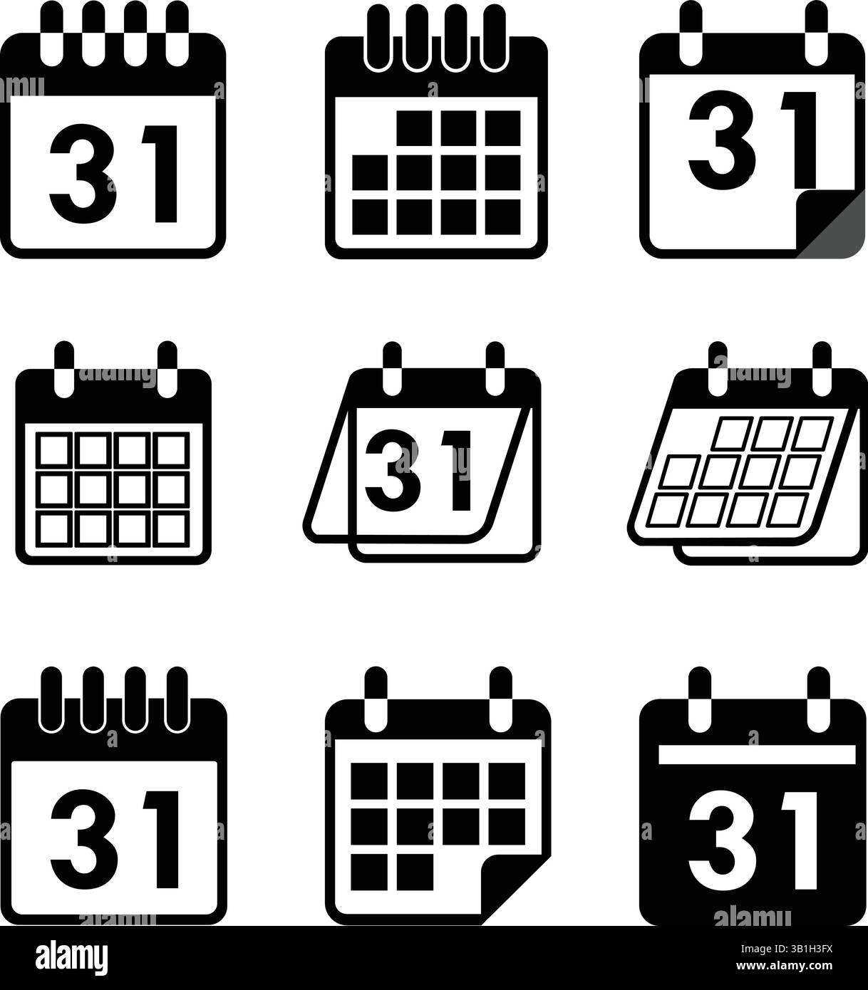 Vektorsymbolkalender für Web und Druck Stock Vektor
