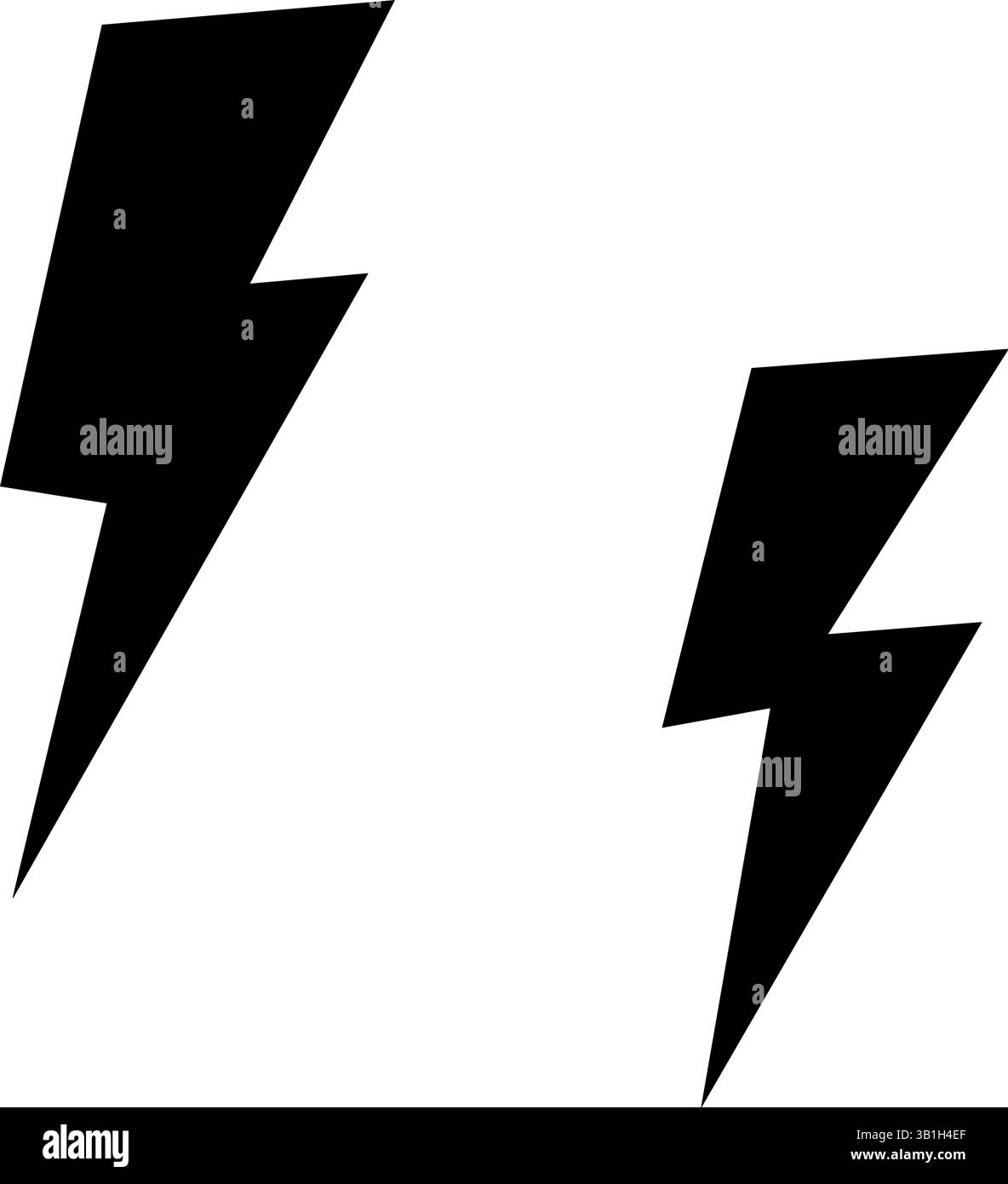 Satz flacher Blitzblitz-Symbole – Thunderbolt Vector Clipart Collection im Minimal Style für Energie-, Sturm-, Wetter-, Strom- und Stromkonzepte Stock Vektor