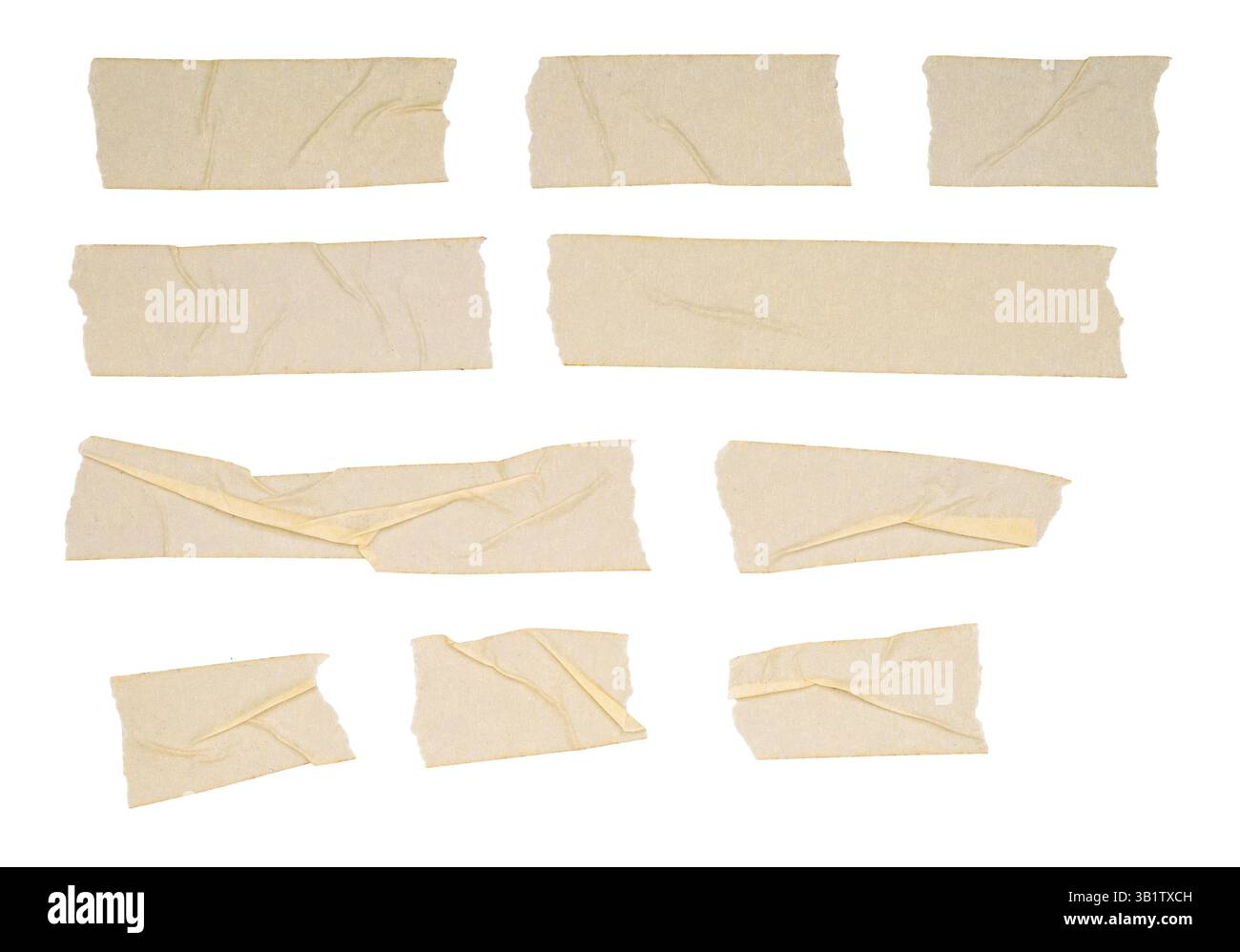 Beige zerknitterte Abdeckbandstreifen Stockfoto