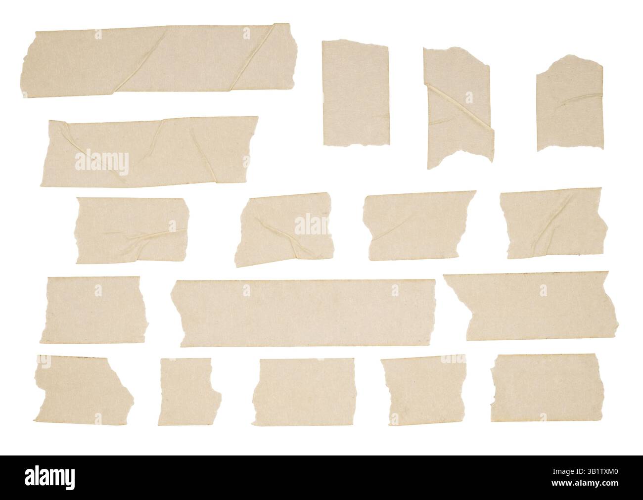 Beige zerknitterte Abdeckbandstreifen Stockfoto