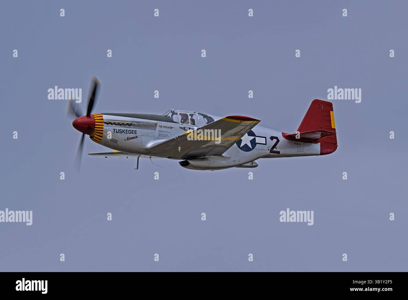 Wings Over West Texas 4-18-2025 Dyess AFB, TX USA P-51C 42-103645 „auf Anfrage“ nach einer Flugvorführung bei der Wings Over West Texas Air Show at Stockfoto