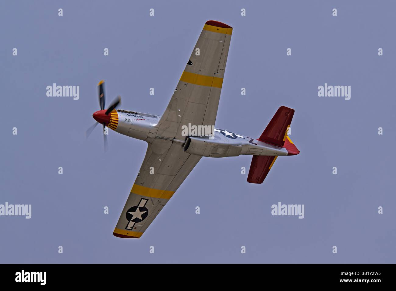 Wings Over West Texas 4-18-2025 Dyess AFB, TX USA P-51C 42-103645 „auf Anfrage“ nach einer Flugvorführung bei der Wings Over West Texas Air Show at Stockfoto