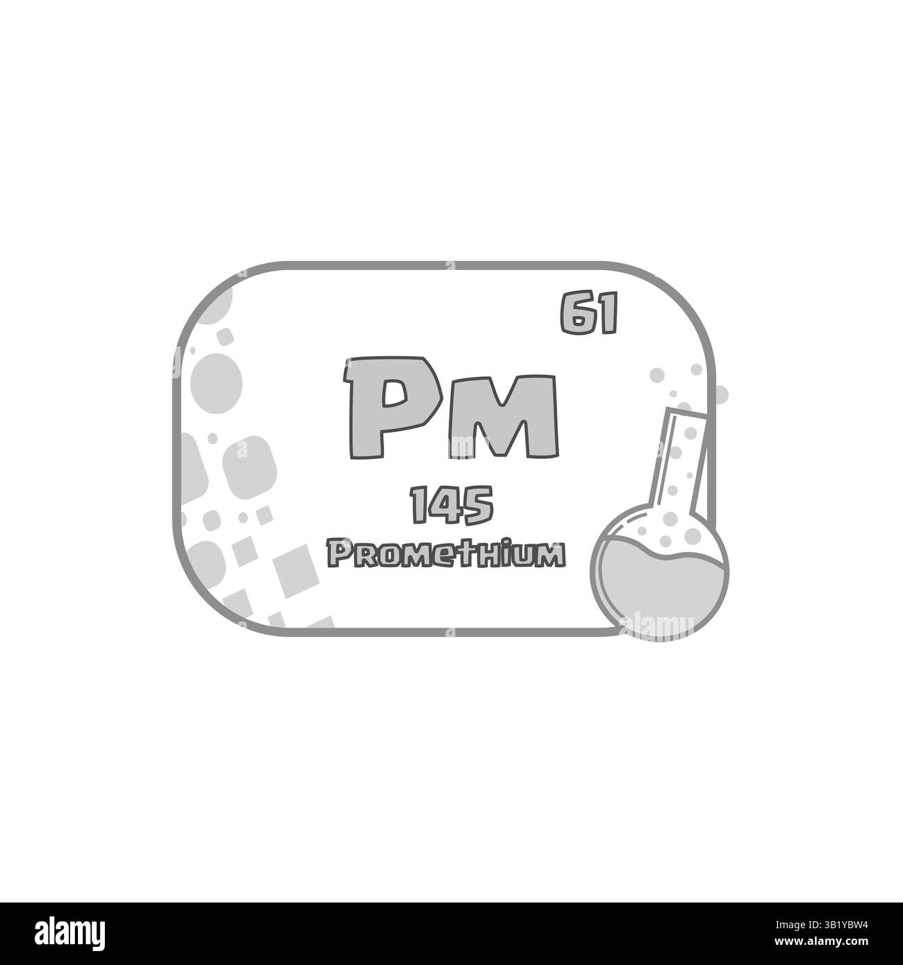 Promethium periodisch Symbol. Element Nummer 61. Vektor-Metallblock. Seltene Isotopenplatte. Stock Vektor Promethium periodisch Symbol. Element Nummer 61. Vektor-Metallblock. Seltene Isotopenplatte. Stock Vektor