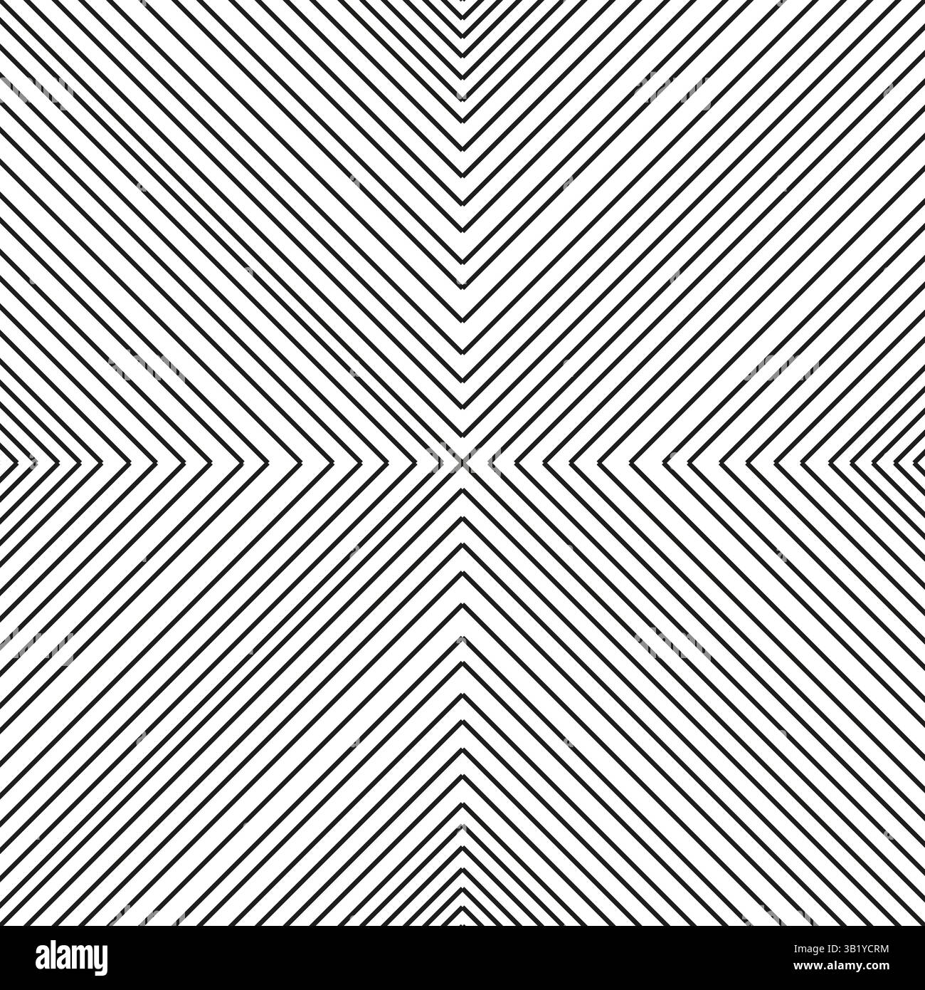 Linienmustervektor. Schwarze Kreuzform. Symbol für geometrische Symmetrie. Optisches Illusionssymbol. Stock Vektor