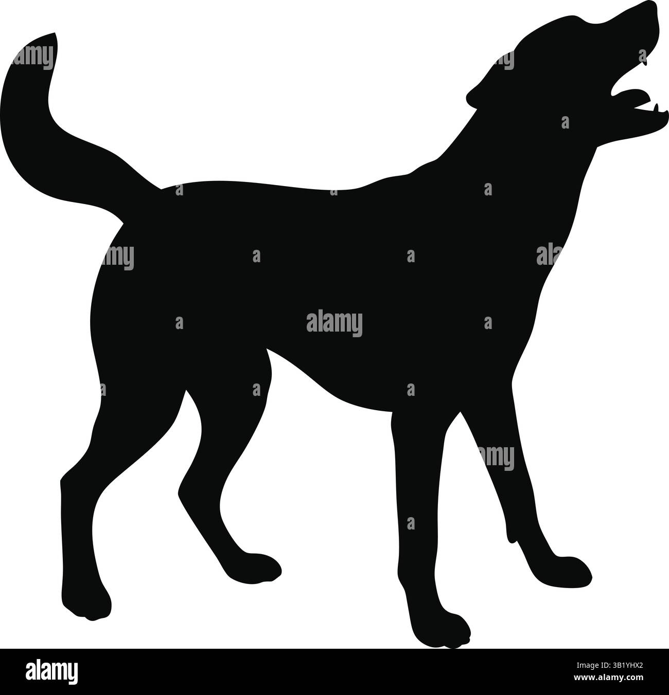 Aufgeregter Labrador Hund Silhouette Seitenansicht | Labrador | Pet Grafik | Happy Dog Vector Stock Vektor