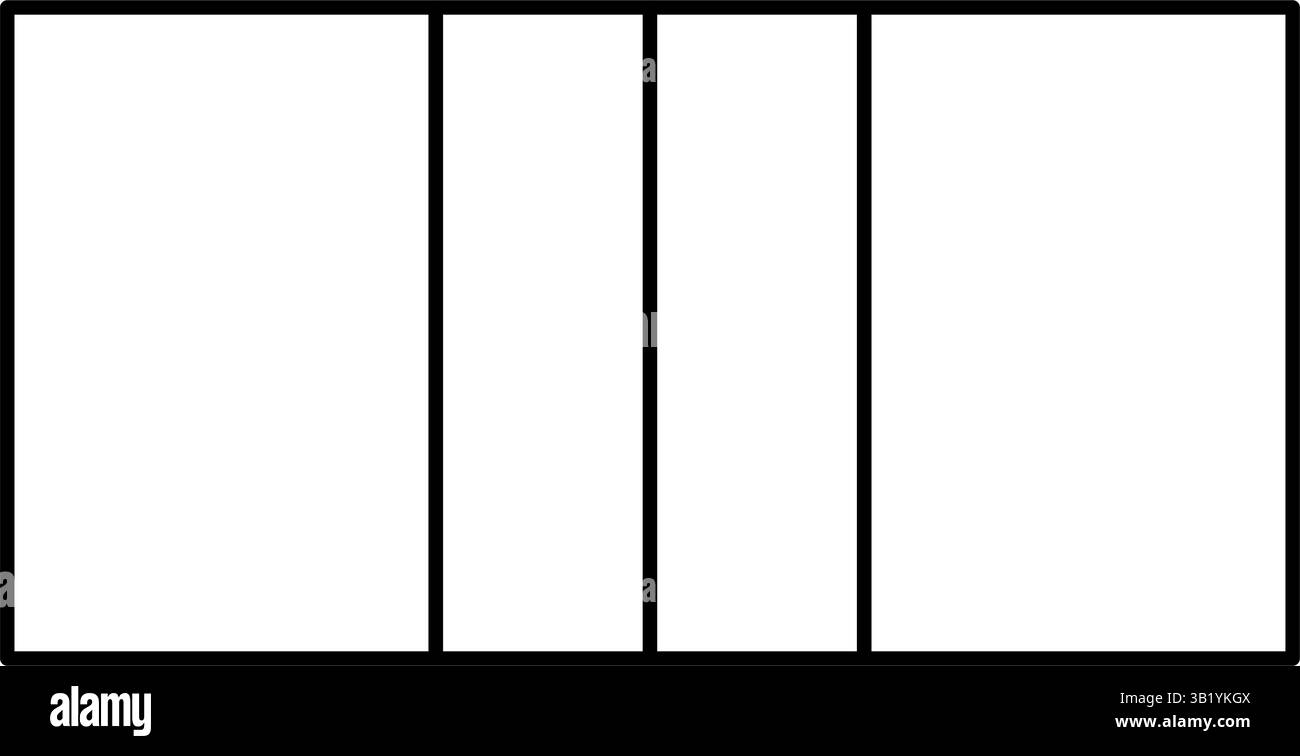 Illustration einer einfachen Linienzeichnung eines Volleyballplatzes (6 Spieler), Vektor-Illustration Stock Vektor