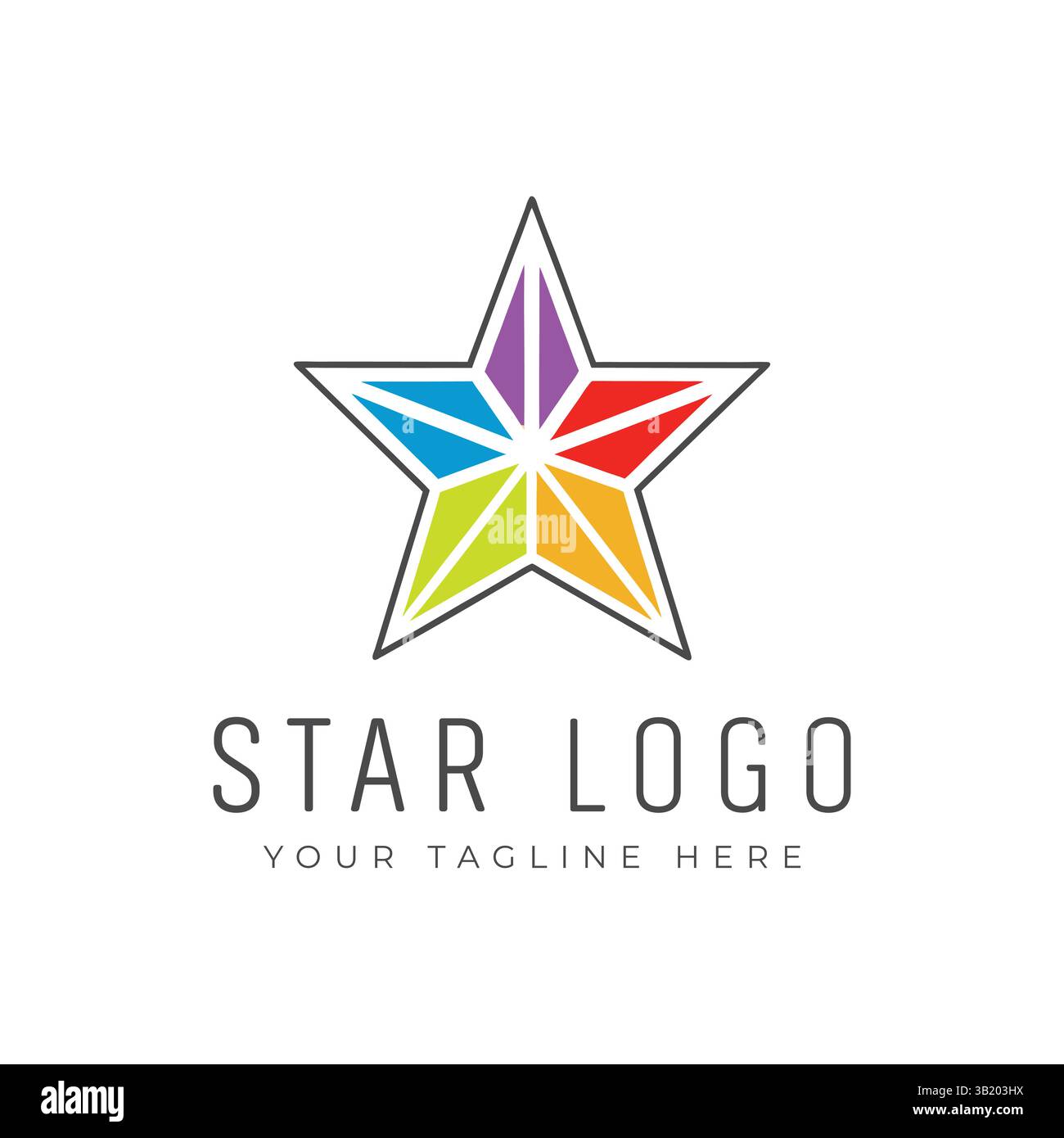 Farbenfrohes Geometrisches Sternenlogo Stock Vektor