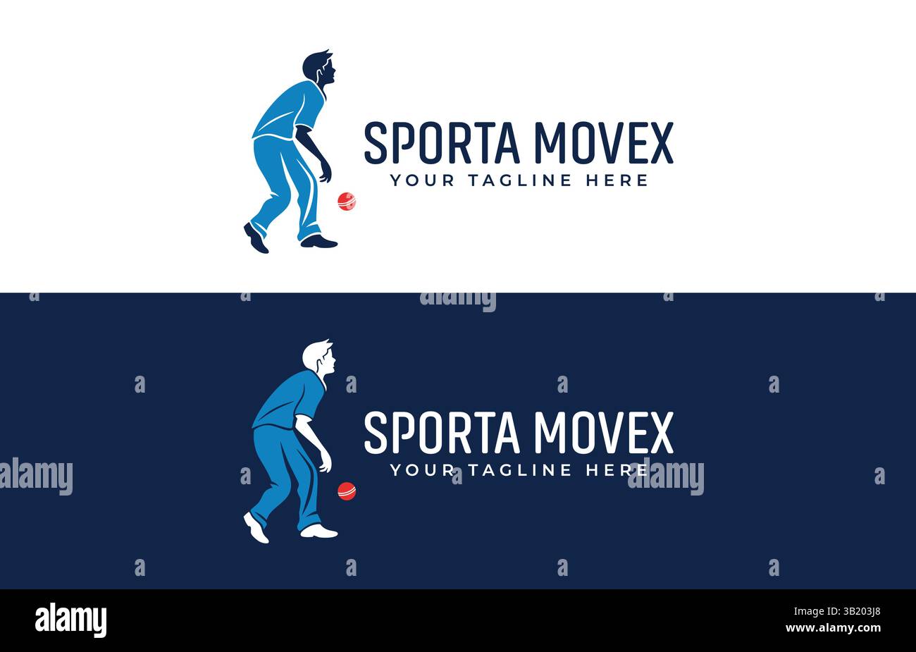 Sporta Movex Cricket Bowler Logo-Set Stock Vektor