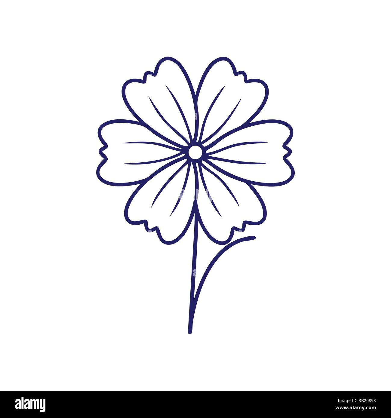 Elegante Rose Line Art Animation: Minimalistisches Blumendesign für anspruchsvolle Grafiken Stock Vektor