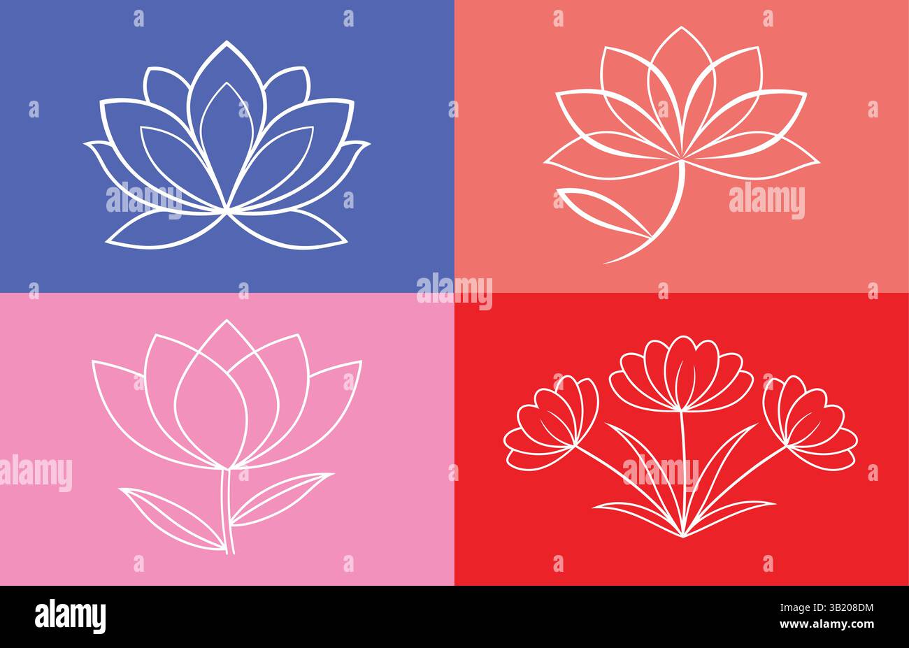 Elegante Rose Line Art Animation: Minimalistisches Blumendesign für anspruchsvolle Grafiken Stock Vektor