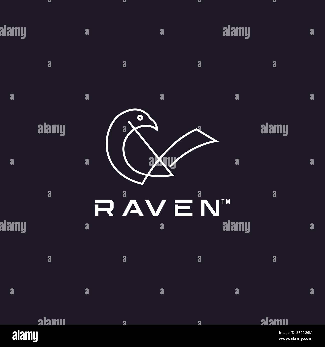 Raven-Logo in Vektorvorlage Stock Vektor