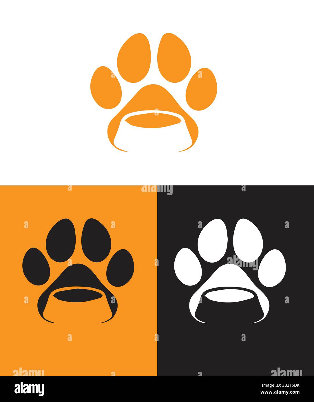 Paw Food Shop Logo, Paw Logo in Futter, Hundepfote Logo Vektor Stock Vektor