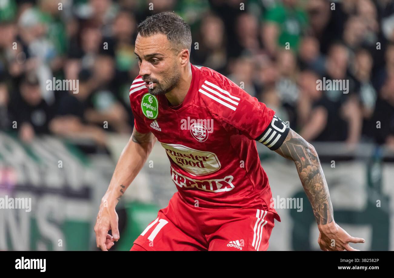 Budapest, Ungarn – 6. Mai 2023. Kisvarda Mittelfeldspieler Lucas während des ungarischen Ligaspiels Ferencvaros gegen Kisvarda (3:0). Stockfoto