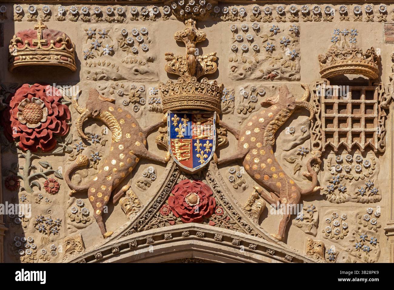 Detail, The Great Gate, St. John's College, Cambridge, England, Großbritannien Stockfoto