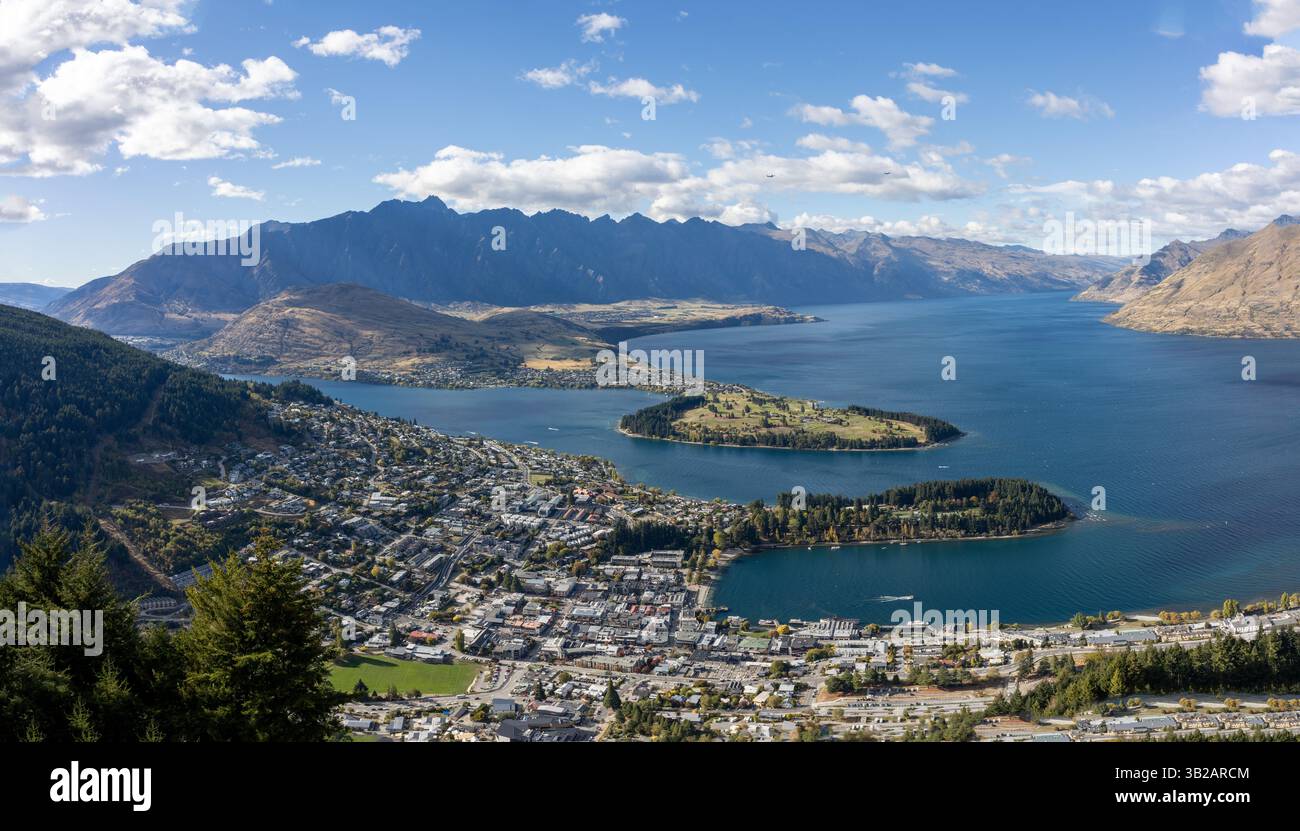 Queenstown aus Bob's Peak, Neuseeland Stockfoto