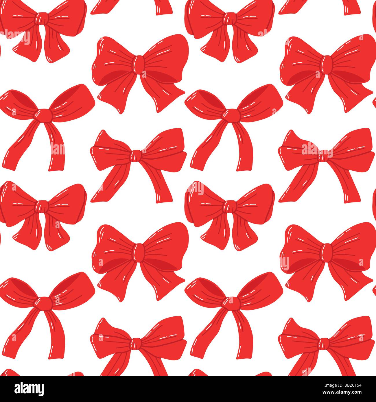 Nahtloses Muster roter Bögen auf weißem Hintergrund Stock Vektor
