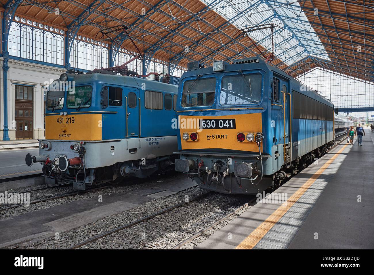 Elektrolokomotiven in Budapest, Ungarn, V43, V63, Baureihe 630 Stockfoto