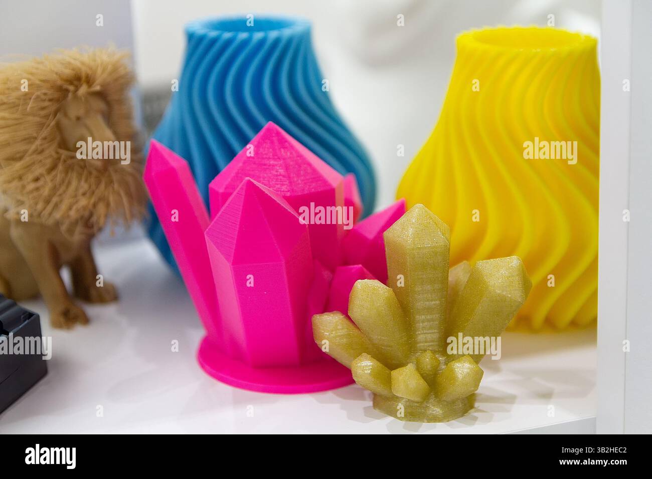 Auf einem 3D-Drucker gedruckte Muster. Industrie und Technologie Stockfoto