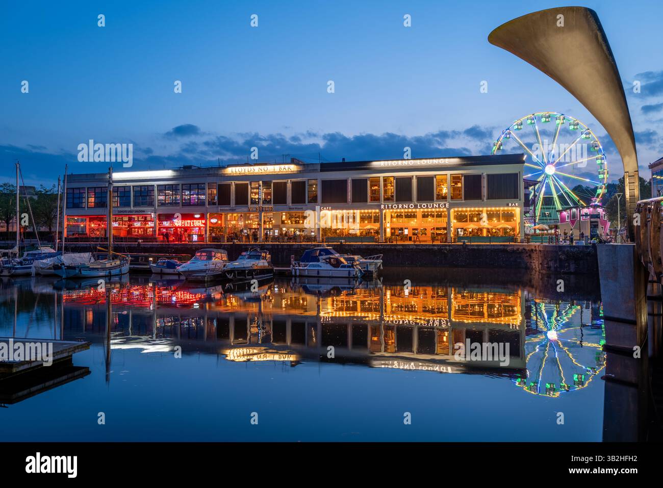 Das Bristol-Rad bei Nacht, Bristol Großbritannien Stockfoto