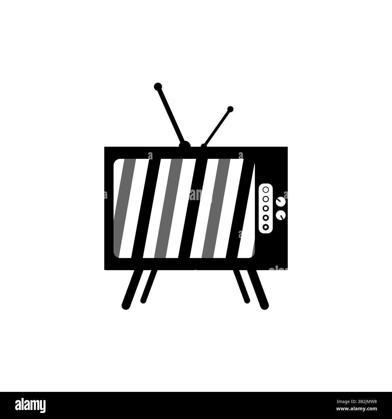 Retro-TV-Symbol. Symbol für Vintage-Fernseher. Vektor des Broadcast-Bildschirms. Altes Mediengerät. Stock Vektor