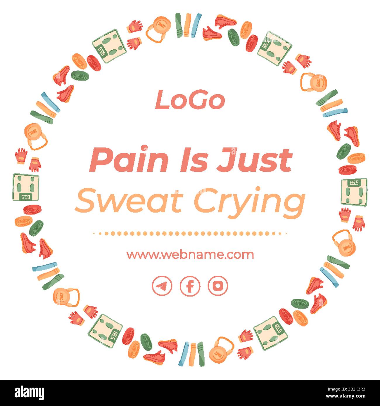 Buntes Banner Für Flache Sportausrüstung Stock Vektor