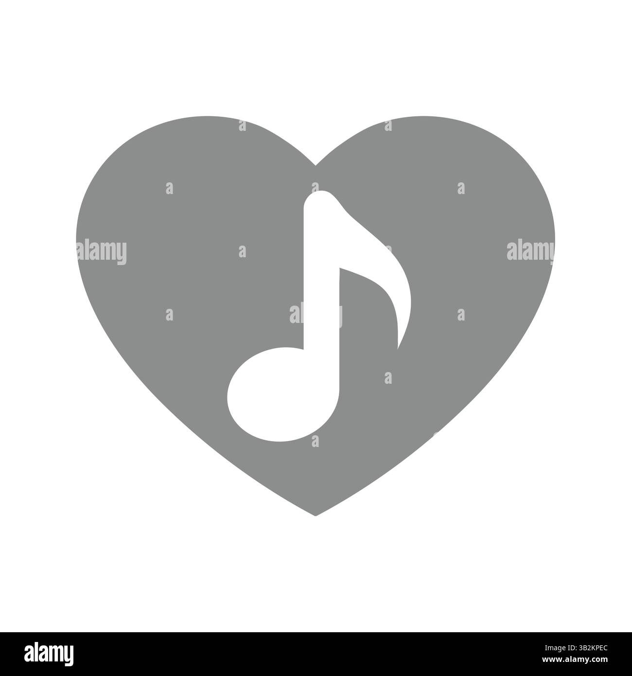 Liebe Musik-Vektor-Symbol. Musikalische Note und Herzsymbol. Stock Vektor