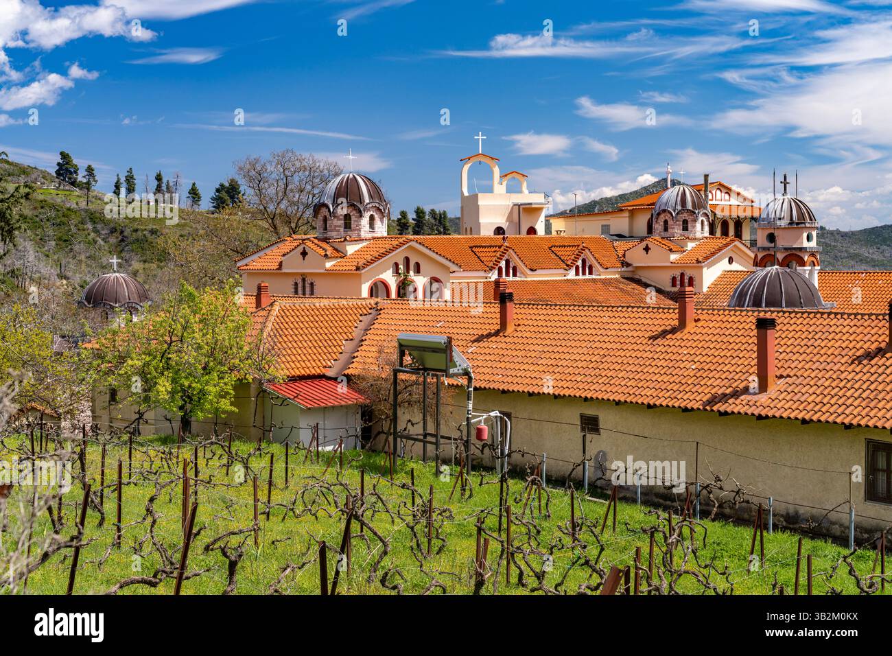 Das Kloster osios David in Drymonas, Insel Euböa oder Evia, Griechenland | das Kloster des Heiligen David des Älteren auf Euböa oder Evia Island, Griechenland Stockfoto