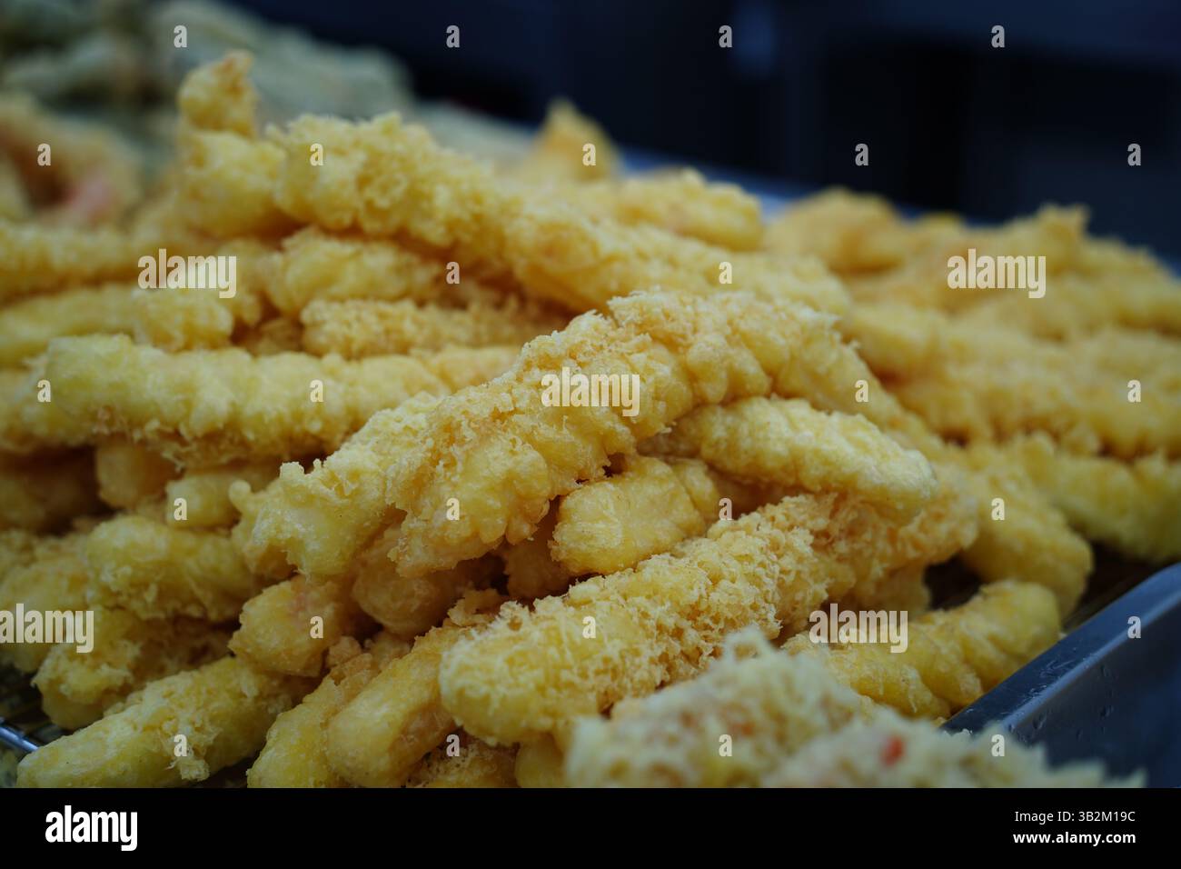 Köstlich gebratene koreanische Tintenfisch-Krapfen. Stockfoto