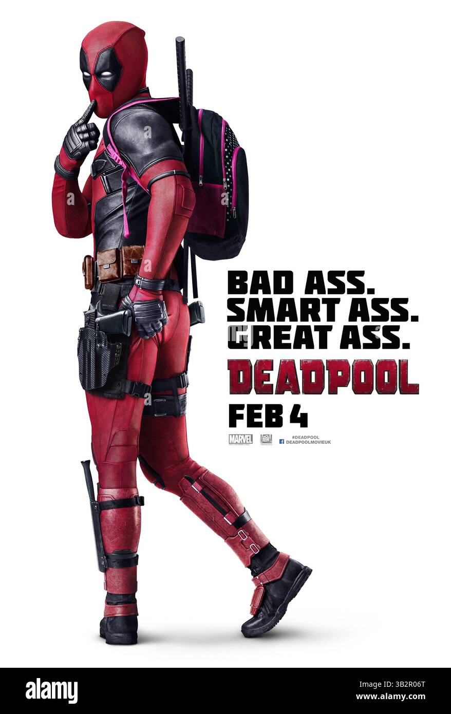 ERSCHEINUNGSDATUM: 12. Februar 2016TITLE: Deadpool STUDIO: Twentieth Century Fox FILMREGISSEUR: Tim Miller PLOT: Ein ehemaliger Special Forces-Agent, der zum Söldner wurde, wird einem Schurkenexperiment unterzogen, bei dem er beschleunigte Heilkräfte erhält, indem er das Alter Ego Deadpool übernimmt. BILD: Ryan Reynolds als Wade Wilson / Deadpool (Credit: © Twentieth Century Fox Film/Entertainment Pictures/ZUMAPRESS.com) Stockfoto