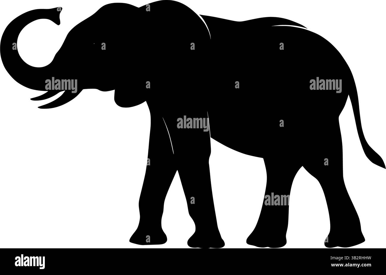 Elefant Silhouette Vektor Illustration afrikanische Tierwelt Grafik Design Kunst Stock Vektor