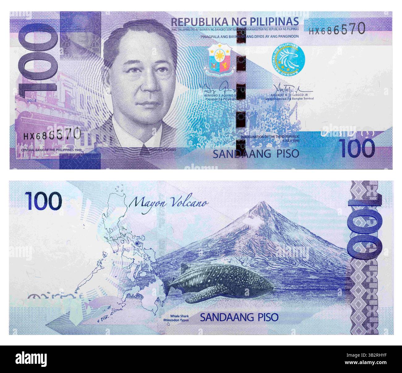 15. Oktober 2014 - Banknoten 100 philippinische Peso (Credit-Bild: © Andrey Nekrassow/ZUMA Wire/ZUMAPRESS.com) Stockfoto