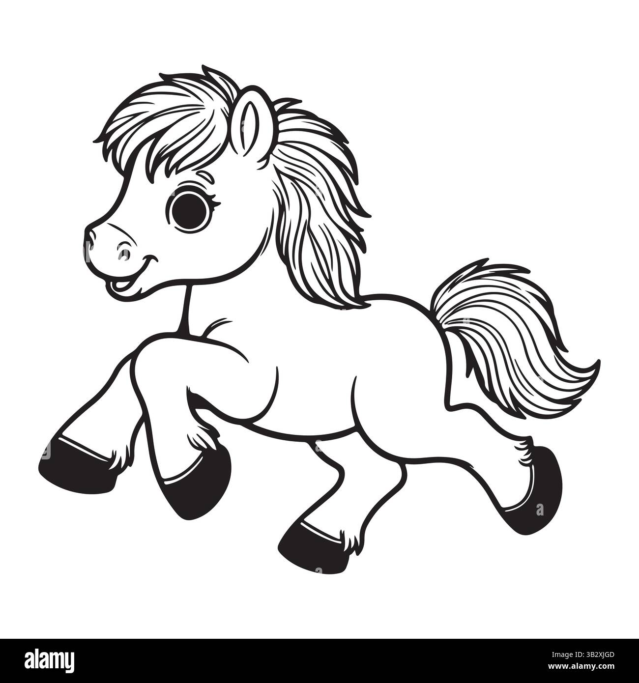 Cartoon Pferd Silhouette Vektor Design für Kinder Kunst Stock Vektor