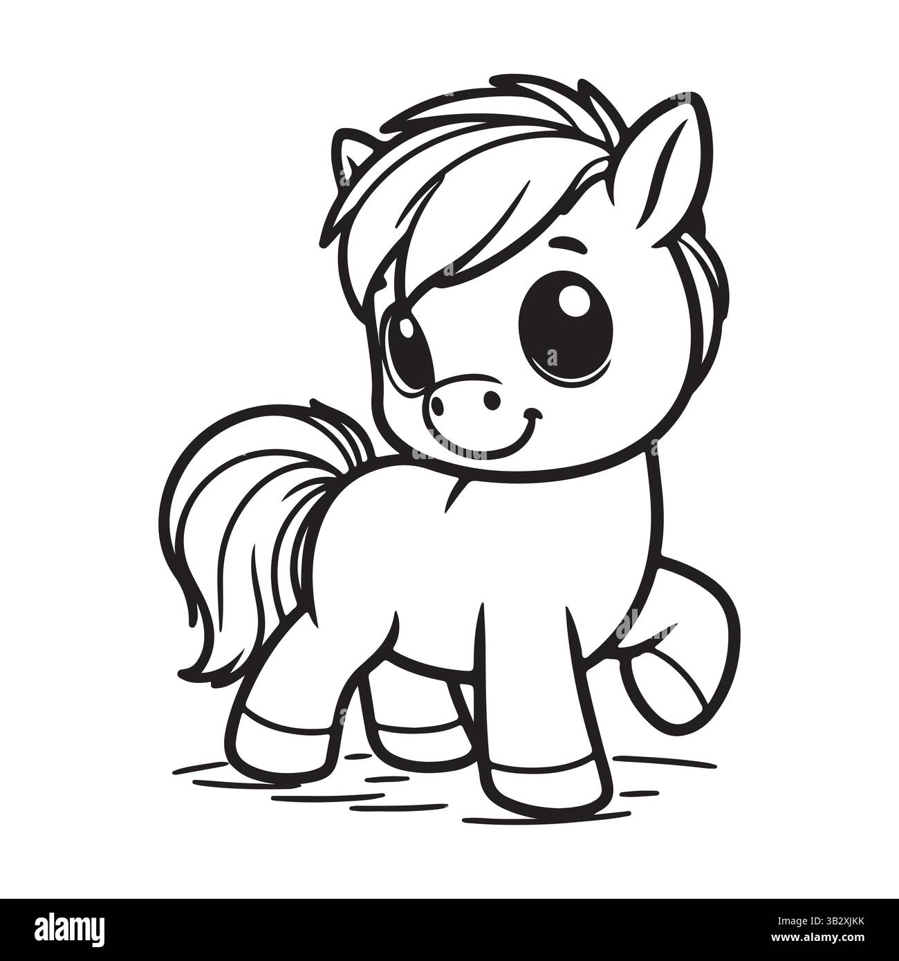 Cartoon Pferd Silhouette Vektor Design für Kinder Kunst Stock Vektor