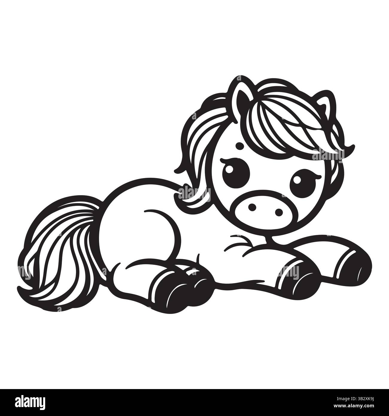 Cartoon Pferd Silhouette Vektor Design für Kinder Kunst Stock Vektor