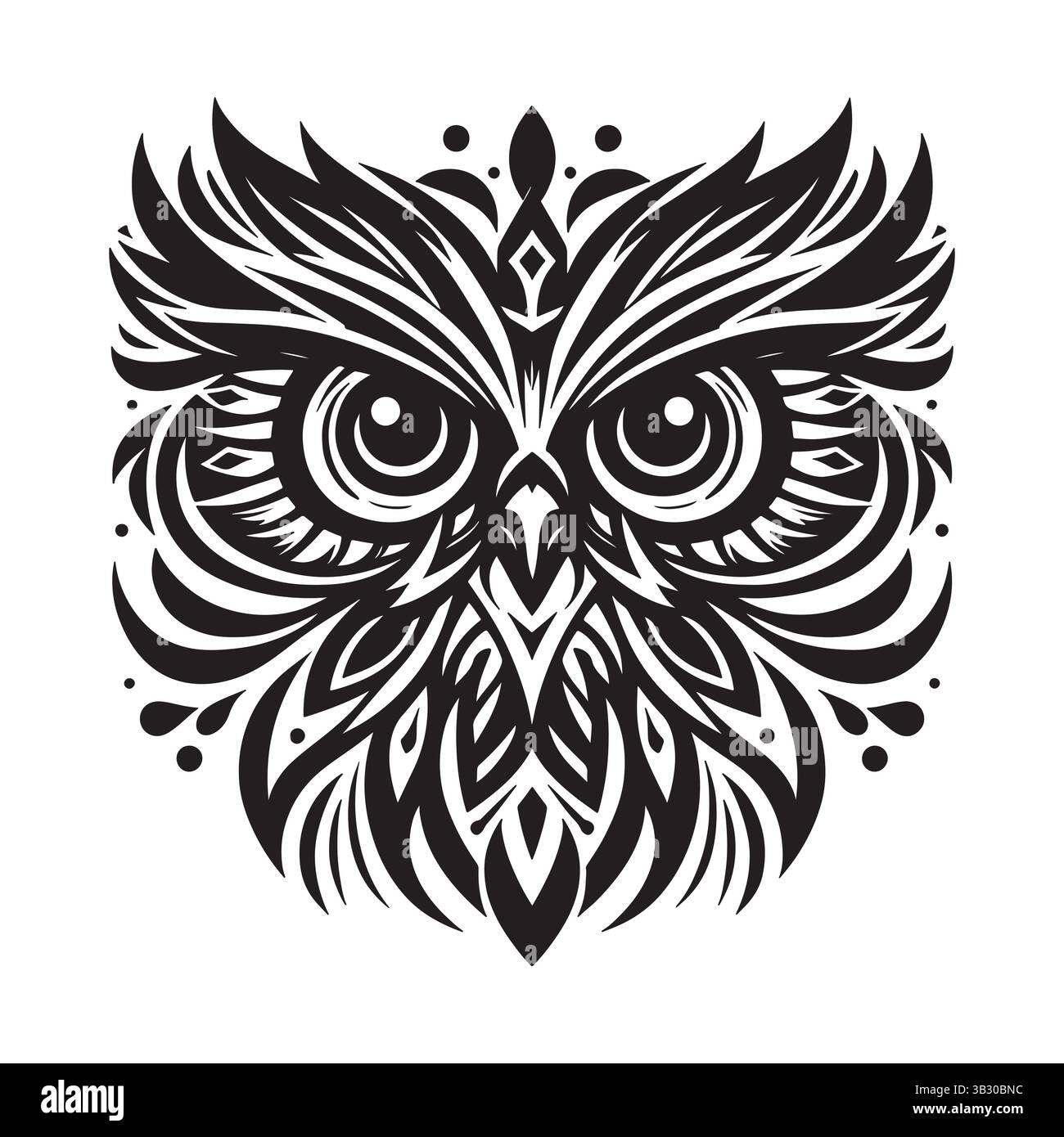 Eulen-Silhouette Vektor-Kunst-Illustration – Wildlife Graphic Design Stock Vektor