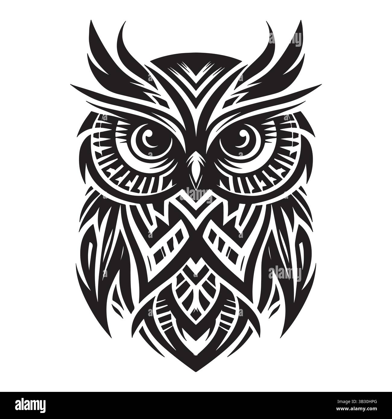 Eulen-Silhouette Vektor-Kunst-Illustration – Wildlife Graphic Design Stock Vektor