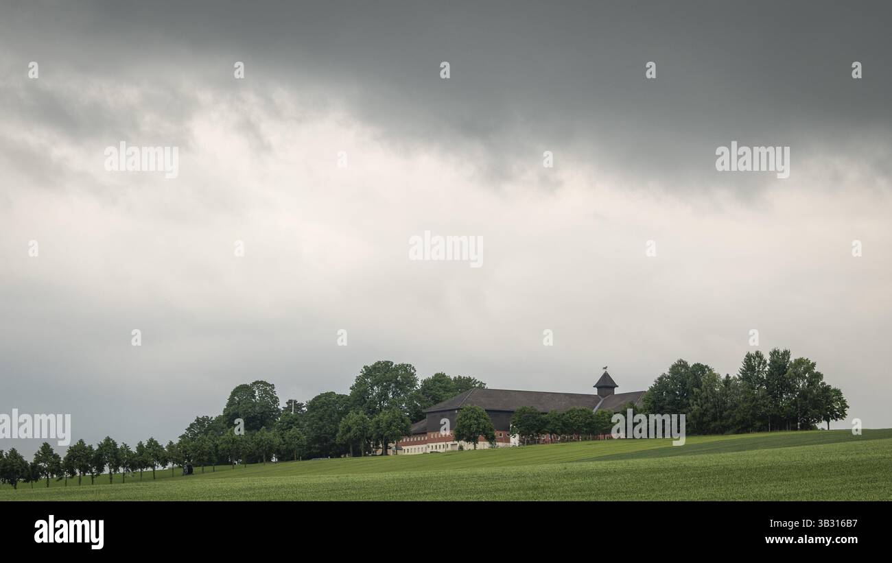 Ochsenfarm Store Lake, in der Nähe von Stange, Mjosa, Norwegen, Europa Stockfoto