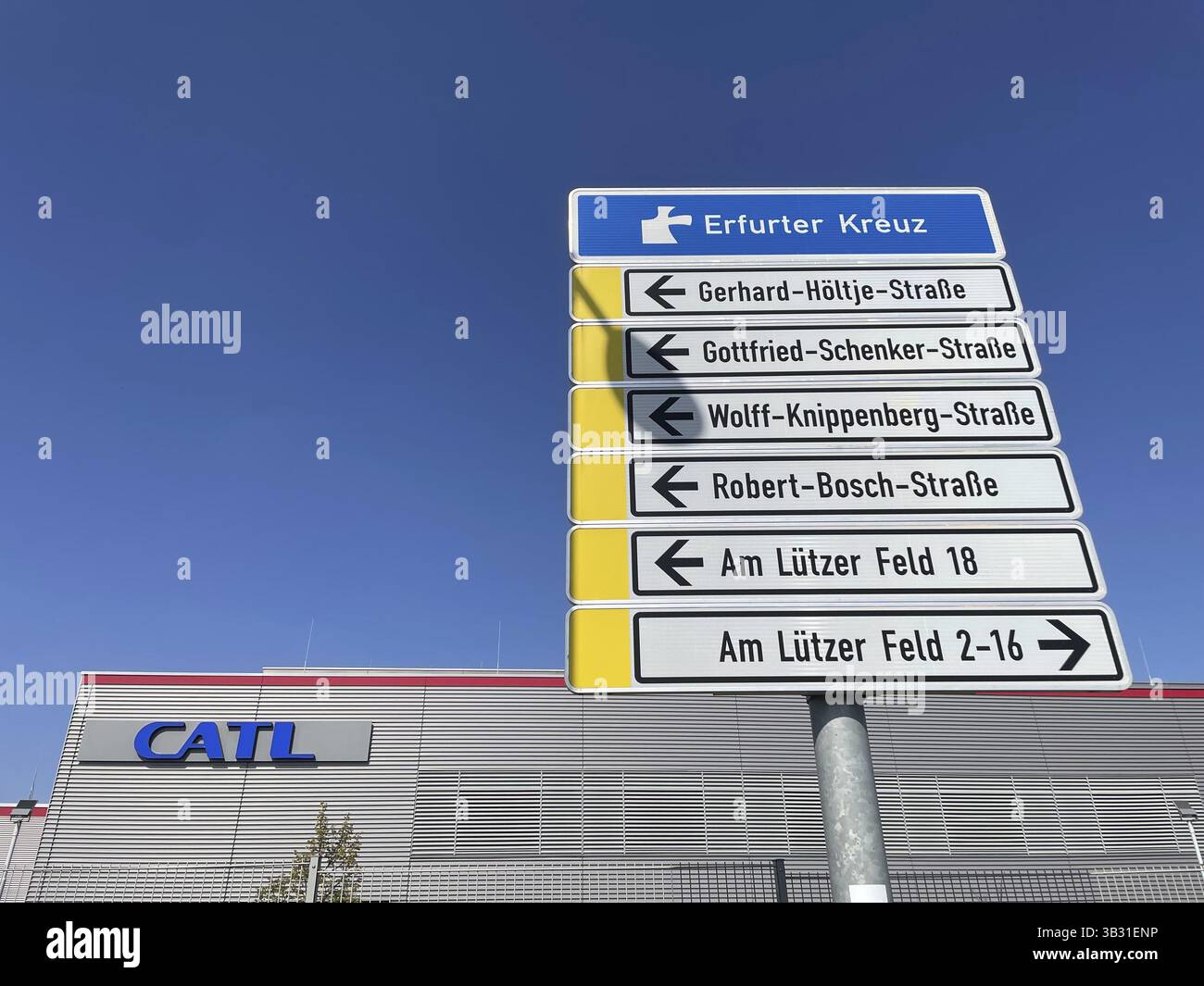 CATL, Contemporary Amperex Technology Thüringia GmbH (CATT). Der europäische Hauptsitz des chinesischen Unternehmens in Arnstadt, ILM-KreisThüringen, Deutschland Stockfoto